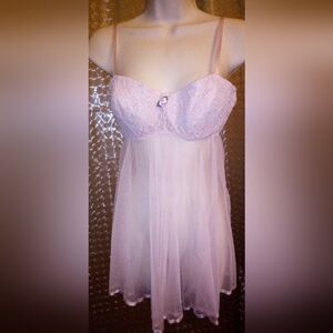 Vintage Inner Most Lingerie Sexy Teddy Pink Sheer